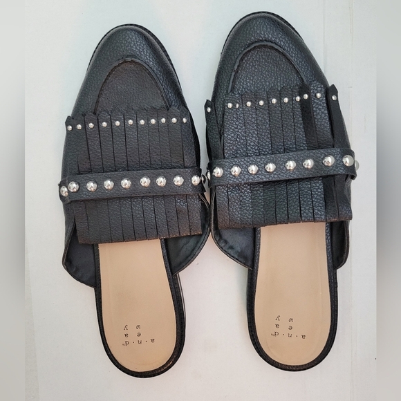 A New Day Karoline Studded Fringe Backless Loafer Mules Slide Size 9 - Picture 1 of 6